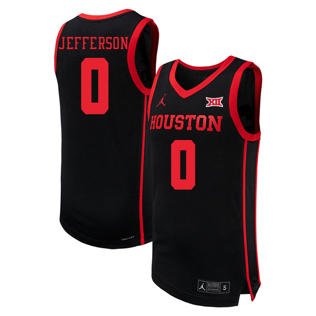 Kordelius Jefferson College Jersey,Houston Cougars #0 Kordelius Jefferson Basketball Jersey-Black